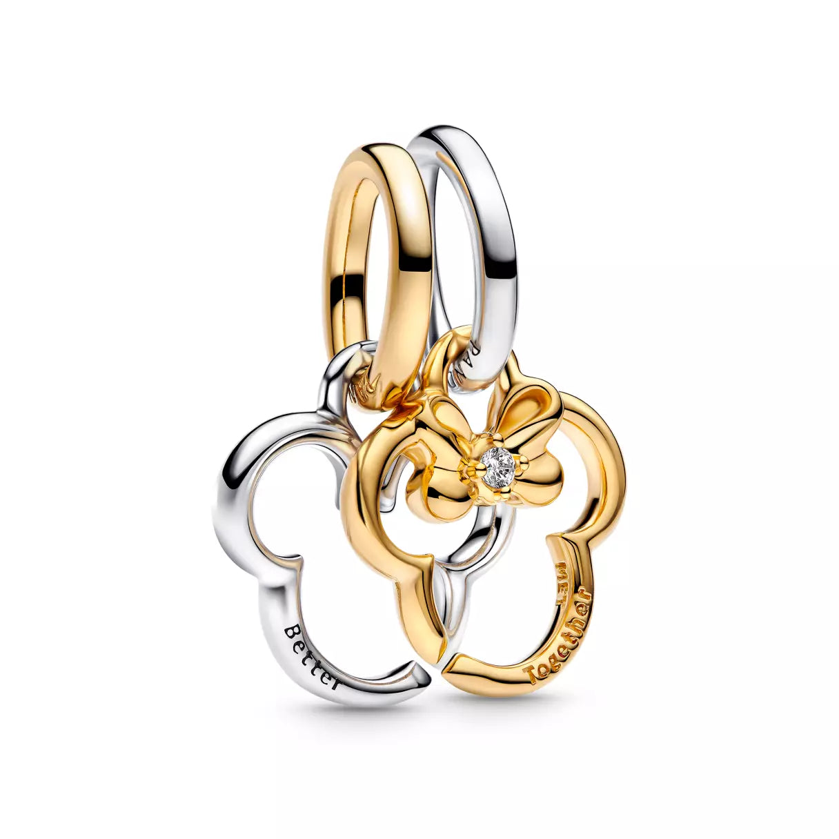 Mickey and Minnie Mouse Icons Split Dangle Charm