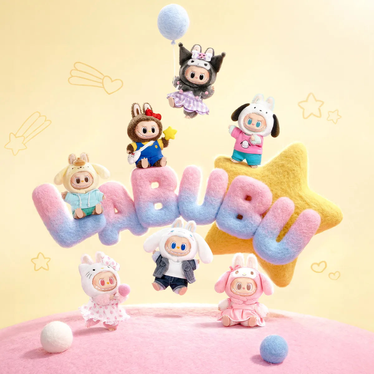 Labubu THE MONSTERS × Hello Kitty and Friends Series-Vinyl Plush Pendant Blind Box