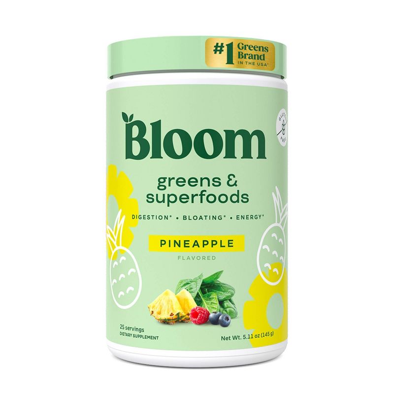 BLOOM NUTRITION Greens and Superfoods Powder - Pineapple - 25ct