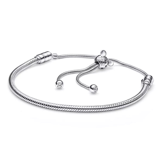 Mickey Mouse Icon Fantasyland Castle Slider Bracelet – Silver – Disney Parks