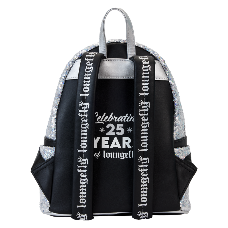 Loungefly 25th Anniversary Logo Holographic Silver Sequin Mini