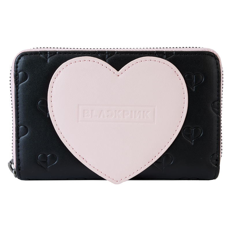 BLACKPINK All-Over Print Heart Zip Around Wallet NEW