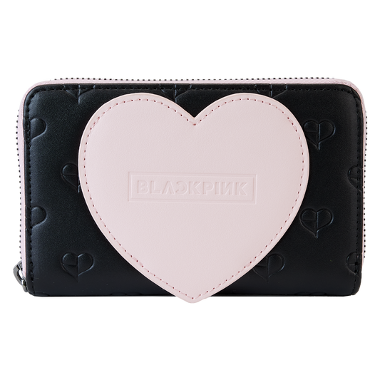 BLACKPINK All-Over Print Heart Zip Around Wallet NEW