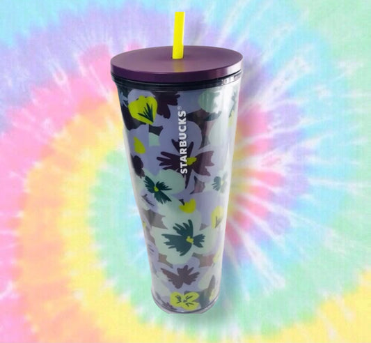 Starbucks Vaso-Flores amarillo y morado