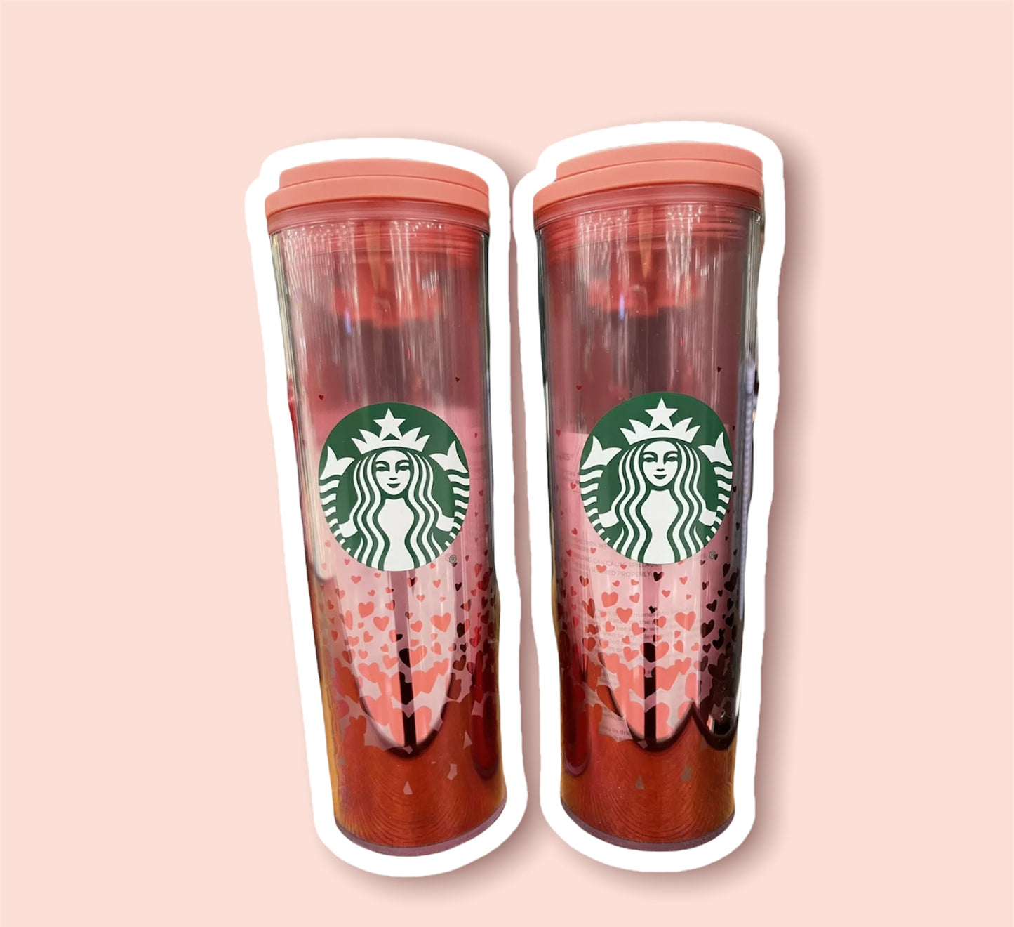 Starbucks Vaso 16oz Termo Tapa Corazones