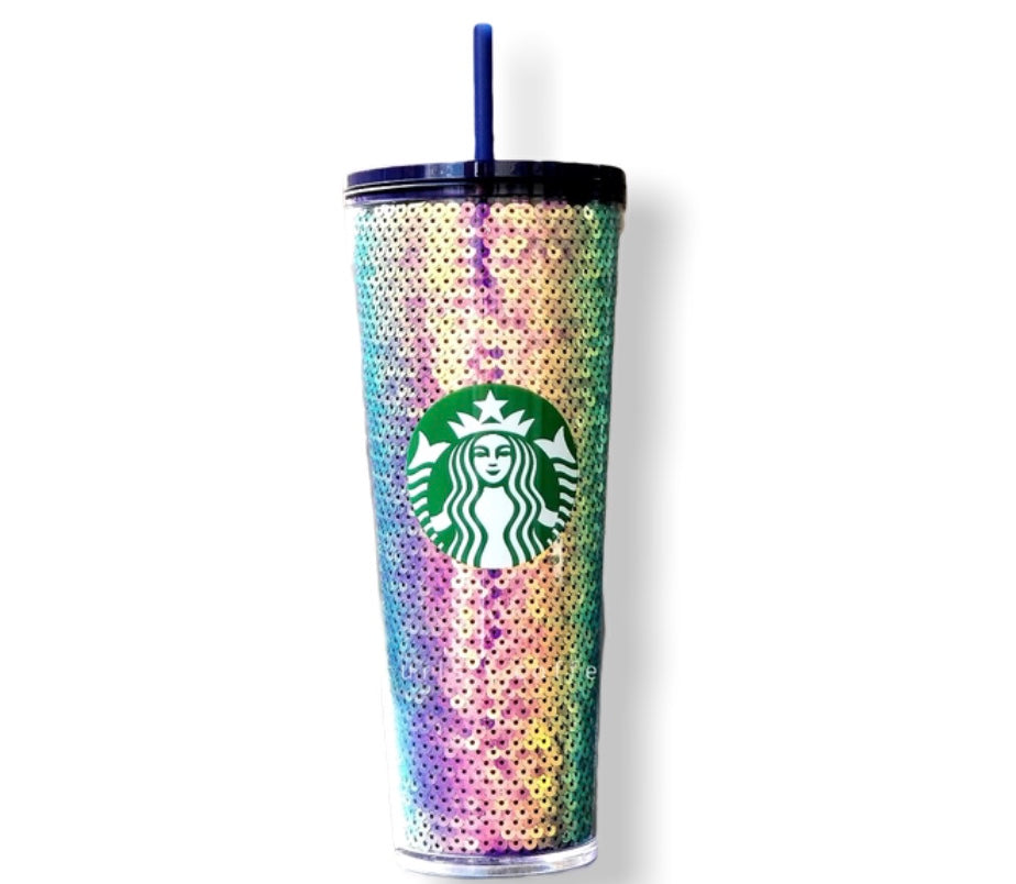 Nuevo! Vaso Starbucks Edicion Navidad 2020 16 oz Lentejuelas Morado Tornasol