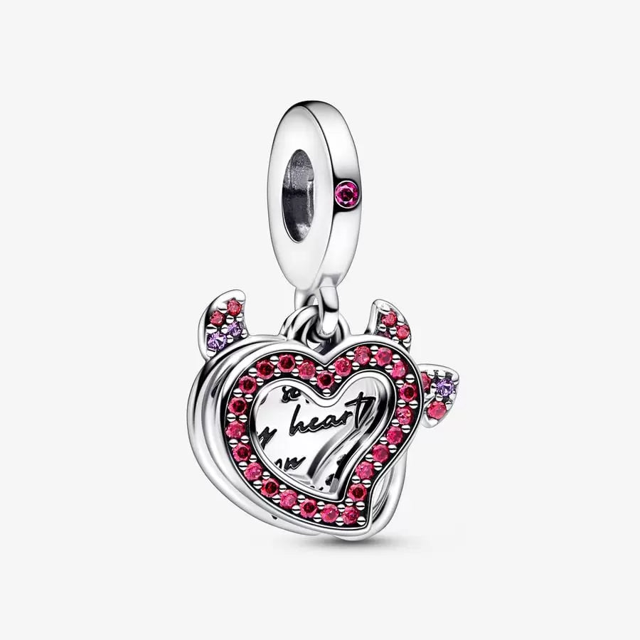 Devil Heart Double Dangle Charm