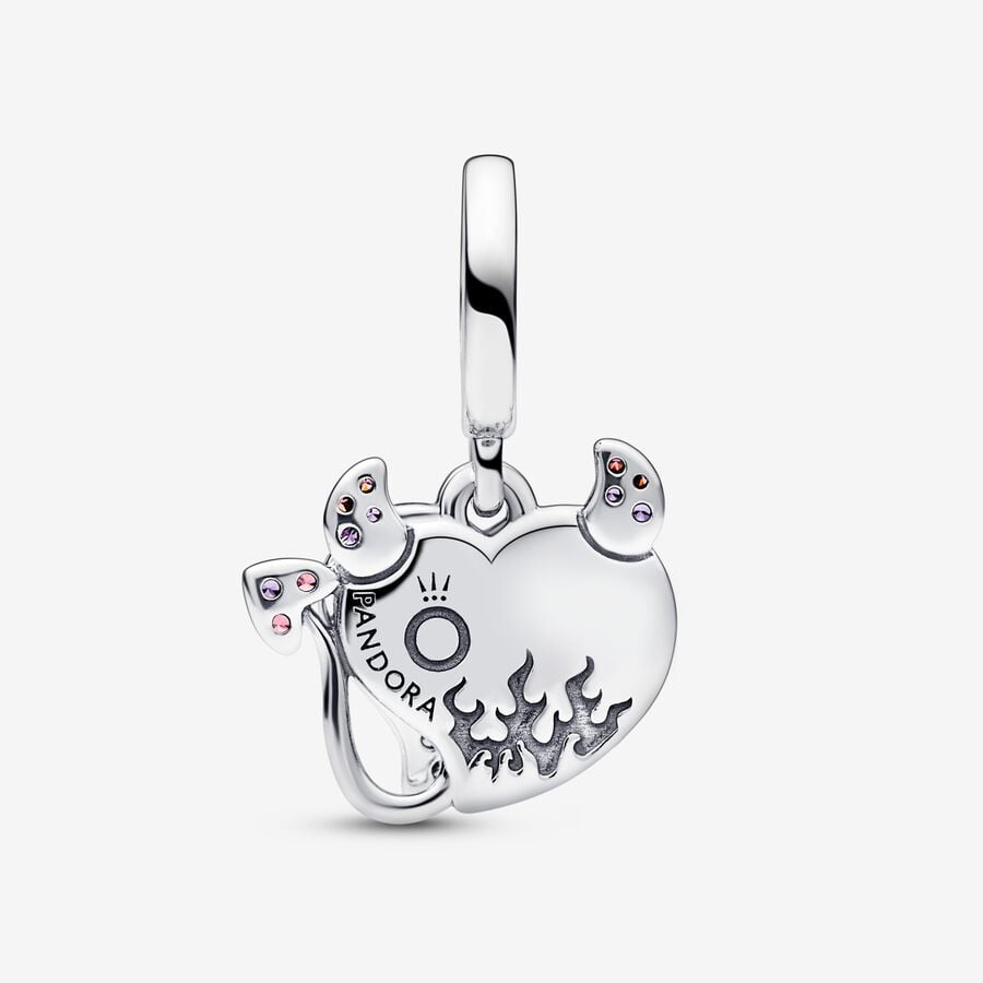 Devil Heart Double Dangle Charm