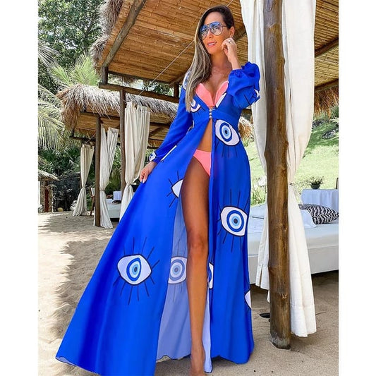 Batas para Playa~ Estampado Ojos Turcos