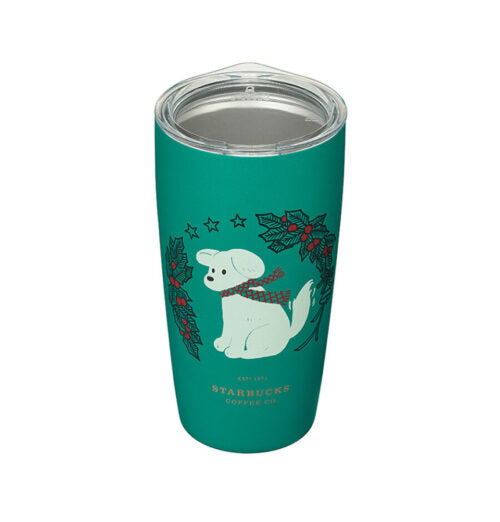 Vaso Tapa de Perrito Navideño