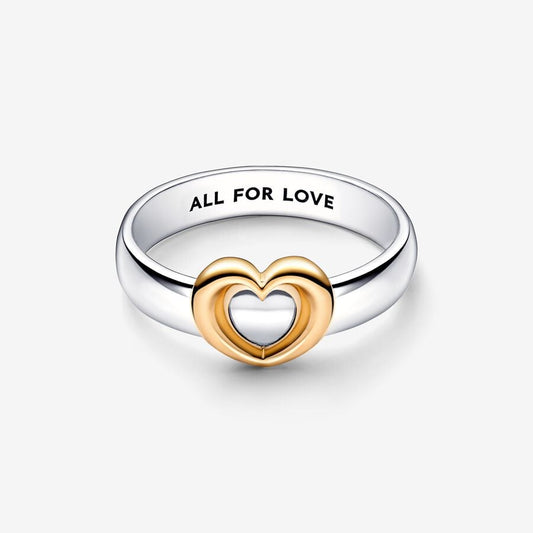 Radiant Two-tone Sliding Heart Ring