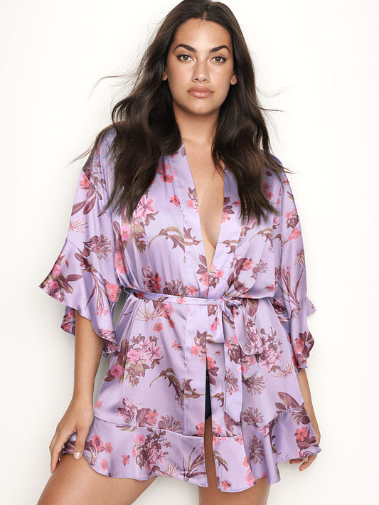 Flounce Satin Robe