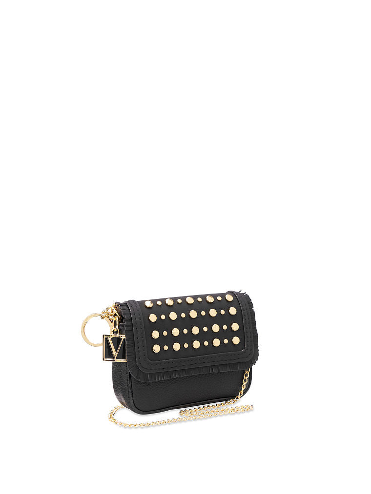 The Victoria Micro Shoulder Bag-Negra con piedras