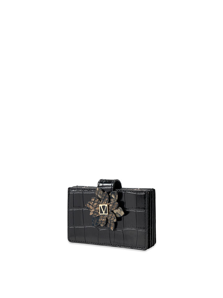 The Victoria Expandable Card Case-Negra con flor