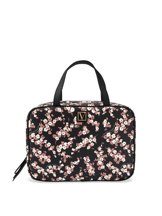 Everything Travel Case-Negra con flores rosas