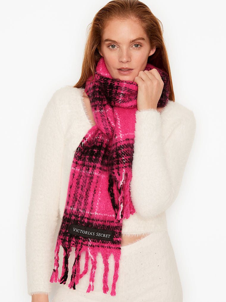 Plush Scarf-Fuchsia