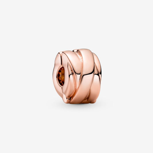 Polished Ribbons Clip Charm Rose Gold