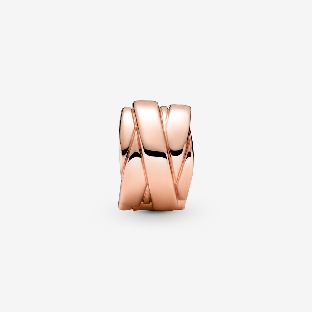 Polished Ribbons Clip Charm Rose Gold