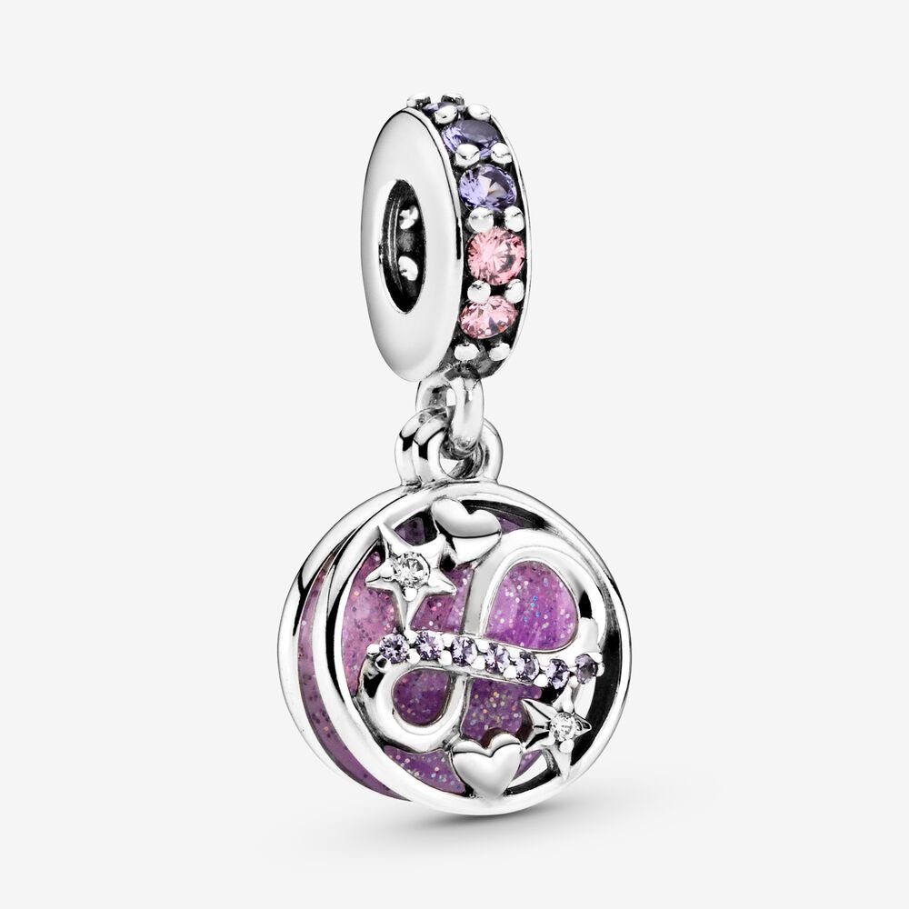 Glittering Infinity Hearts & Stars Dangle Charm