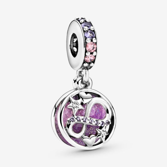 Glittering Infinity Hearts & Stars Dangle Charm