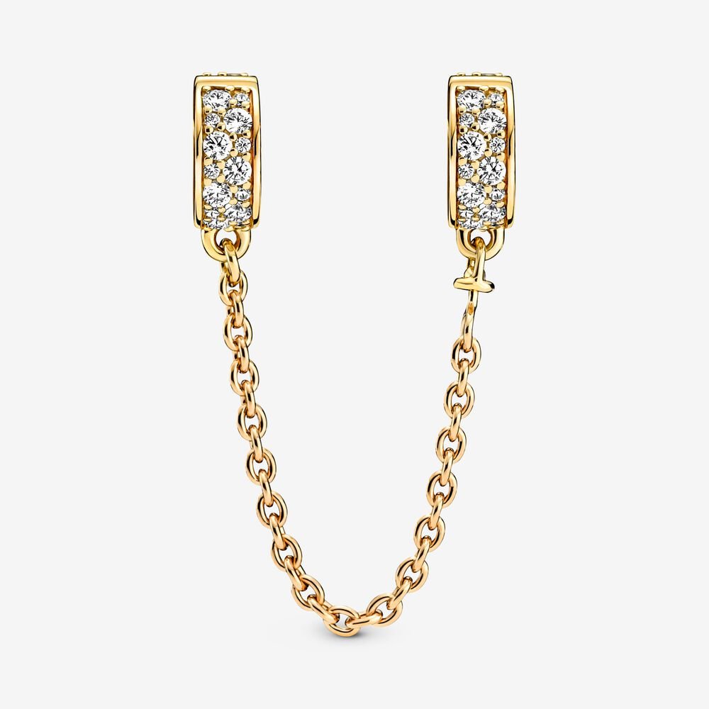 Clear Pavé Safety Chain Clip Charm