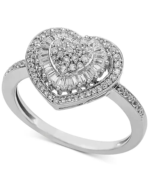 Diamond Heart Ring~White Gold