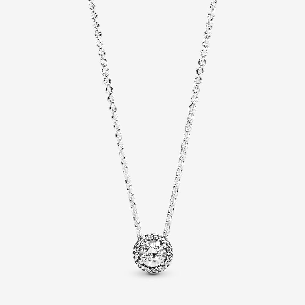 Round Sparkle Halo Necklace