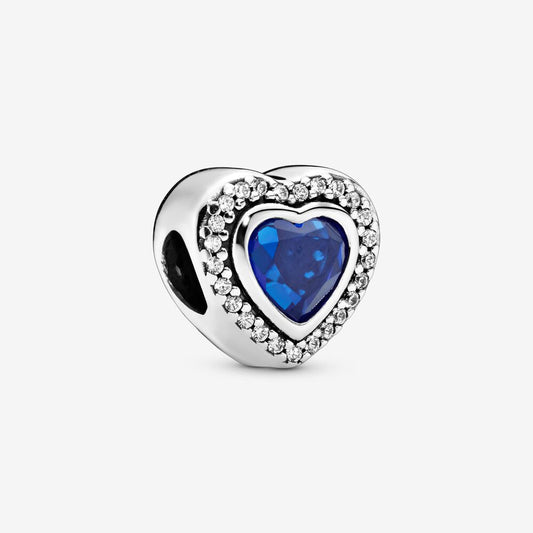 Sparkling Blue Heart Charm