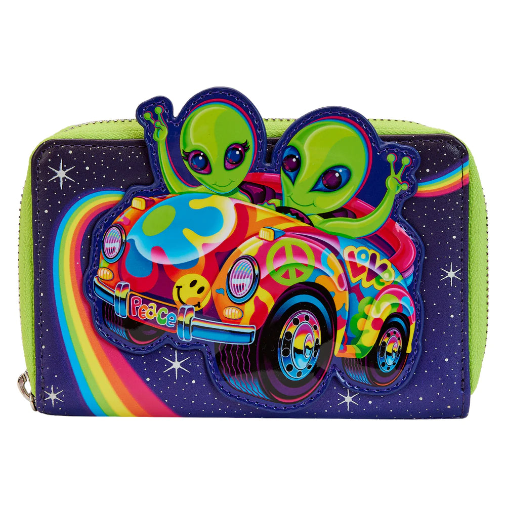 Lisa Frank Cosmic Alien Ride Glow Zip Around Wallet