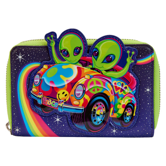 Lisa Frank Cosmic Alien Ride Glow Zip Around Wallet