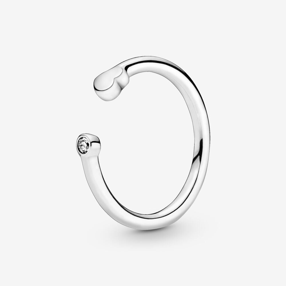 Polished Heart Open Ring