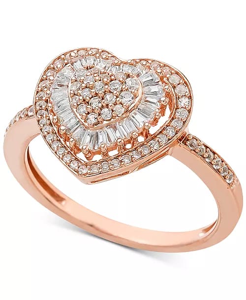 Diamond Heart Ring~Rose Gold