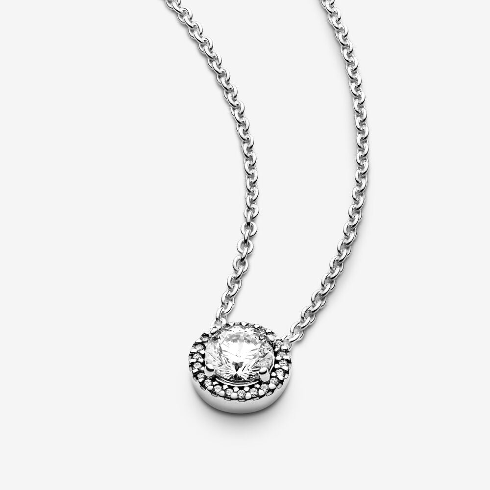 Round Sparkle Halo Necklace