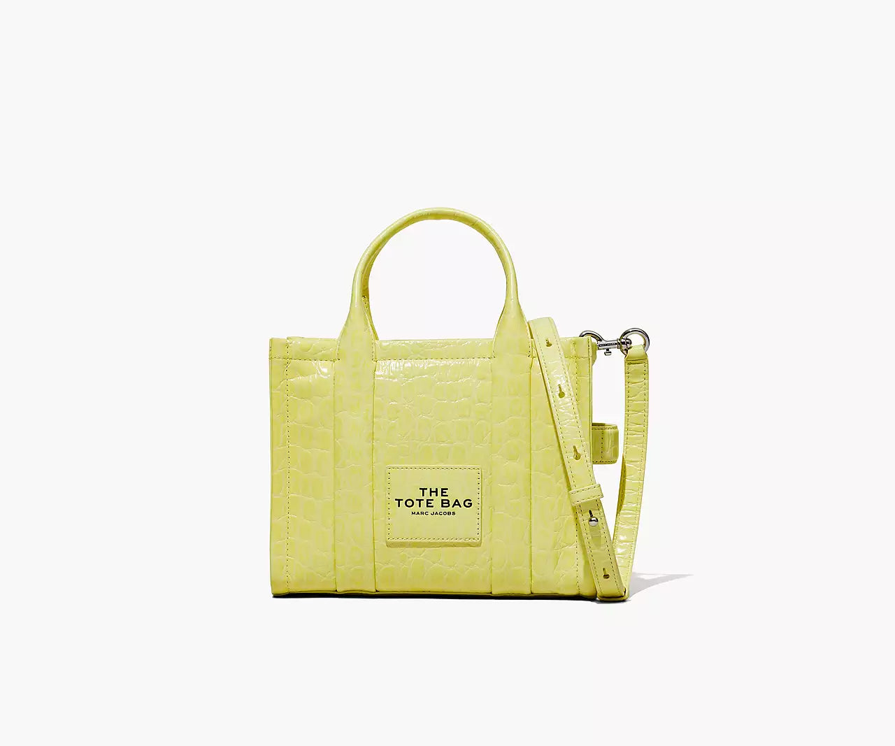 THE CROC-EMBOSSED MINI TOTE BAG- Yellow