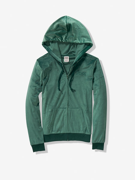 PINK hoodie color verde zip
