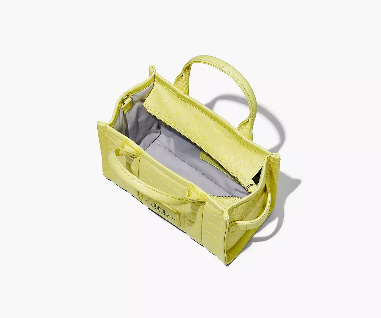 THE CROC-EMBOSSED MINI TOTE BAG- Yellow