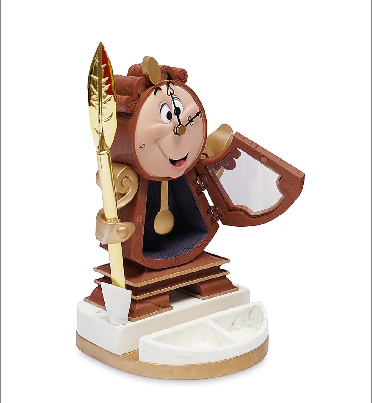 Disney Cogsworth Reloj Con Lapicero Y Bandeja