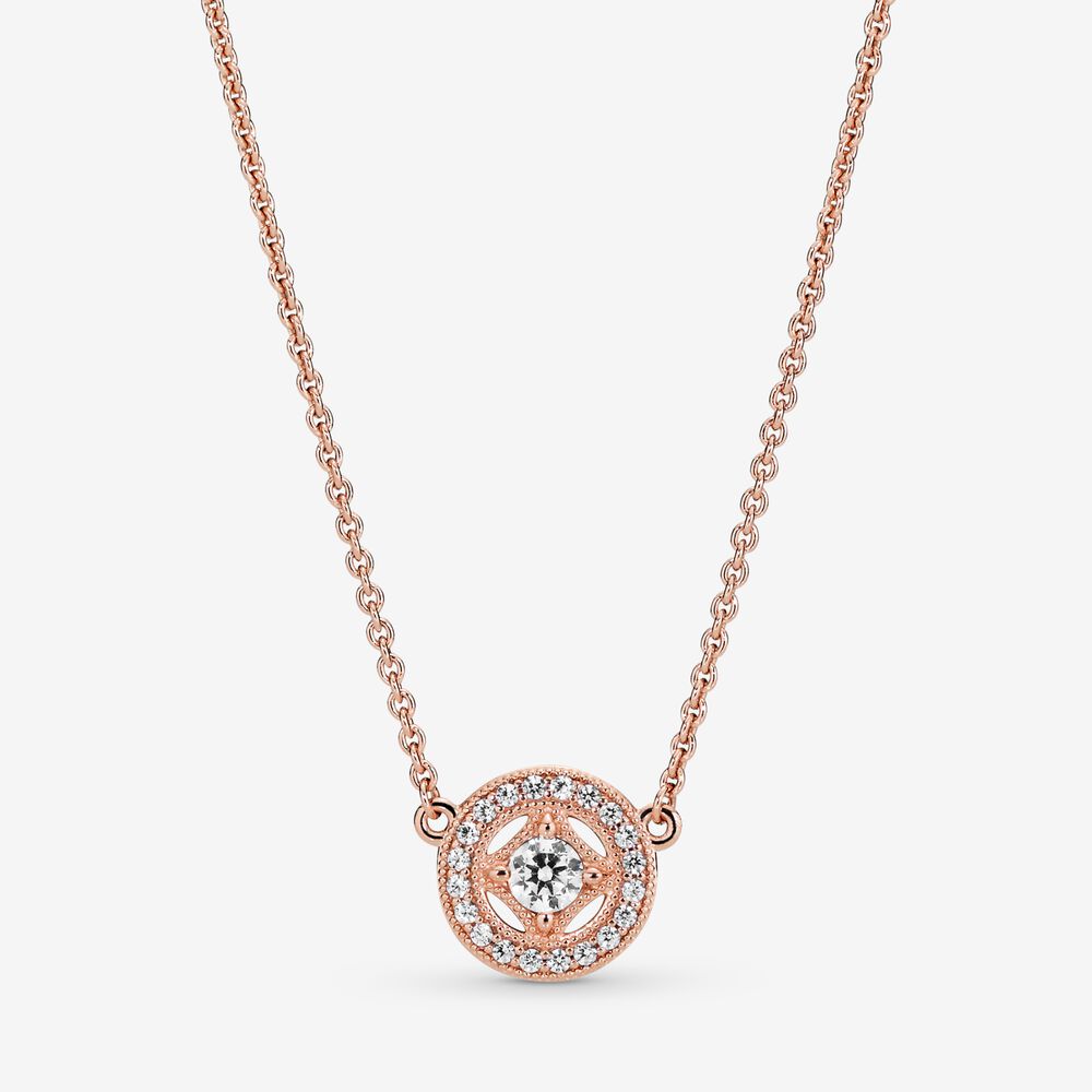 Vintage Circle Collier Necklace~ Rose Gold