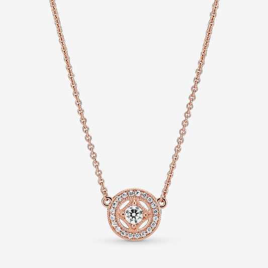 Vintage Circle Collier Necklace~ Rose Gold