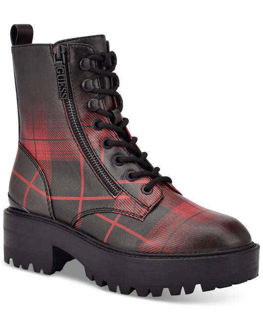 Guess Botines Lace-Up Rojos Negros
