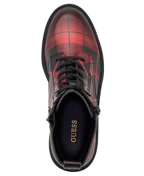 Guess Botines Lace-Up Rojos Negros