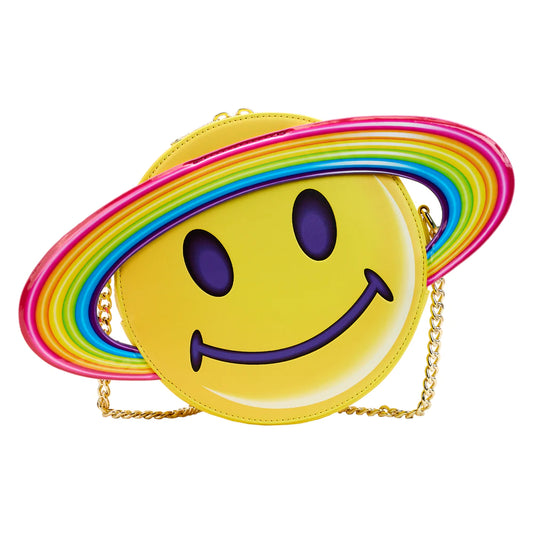 Lisa Frank Yellow Rainbow Ring Saturn Crossbody Bag