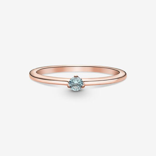 Light Blue Solitaire-Anillo