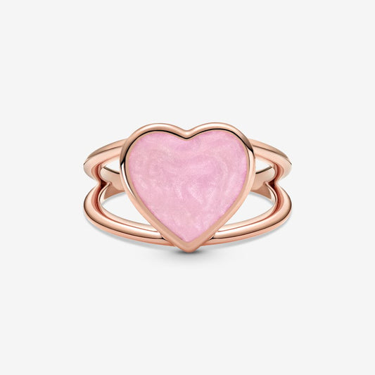 Pink Swirl Heart-Anillo