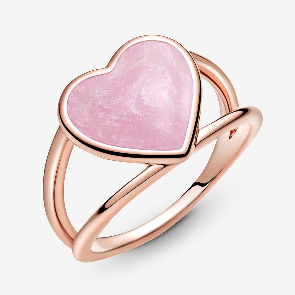 Pink Swirl Heart-Anillo