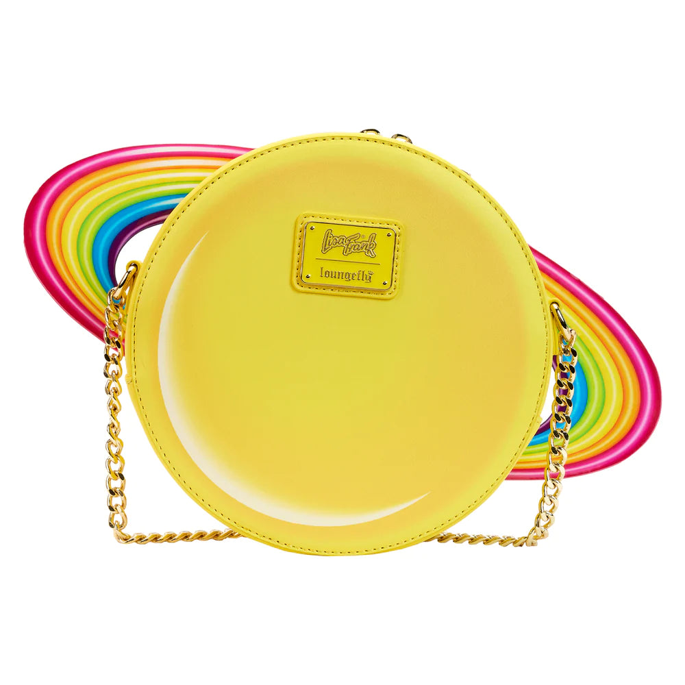 Lisa Frank Yellow Rainbow Ring Saturn Crossbody Bag