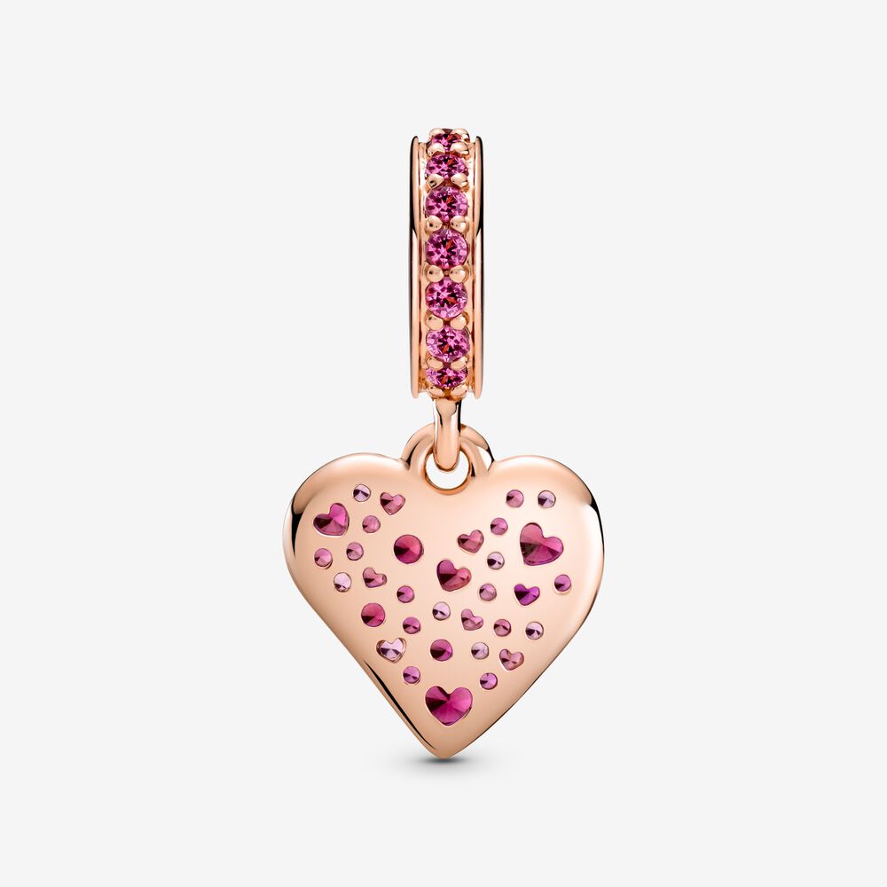 Pavé Freehand Heart Dangle Charm