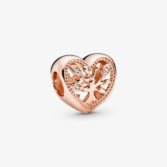 Openwork Family Tree Heart Charm