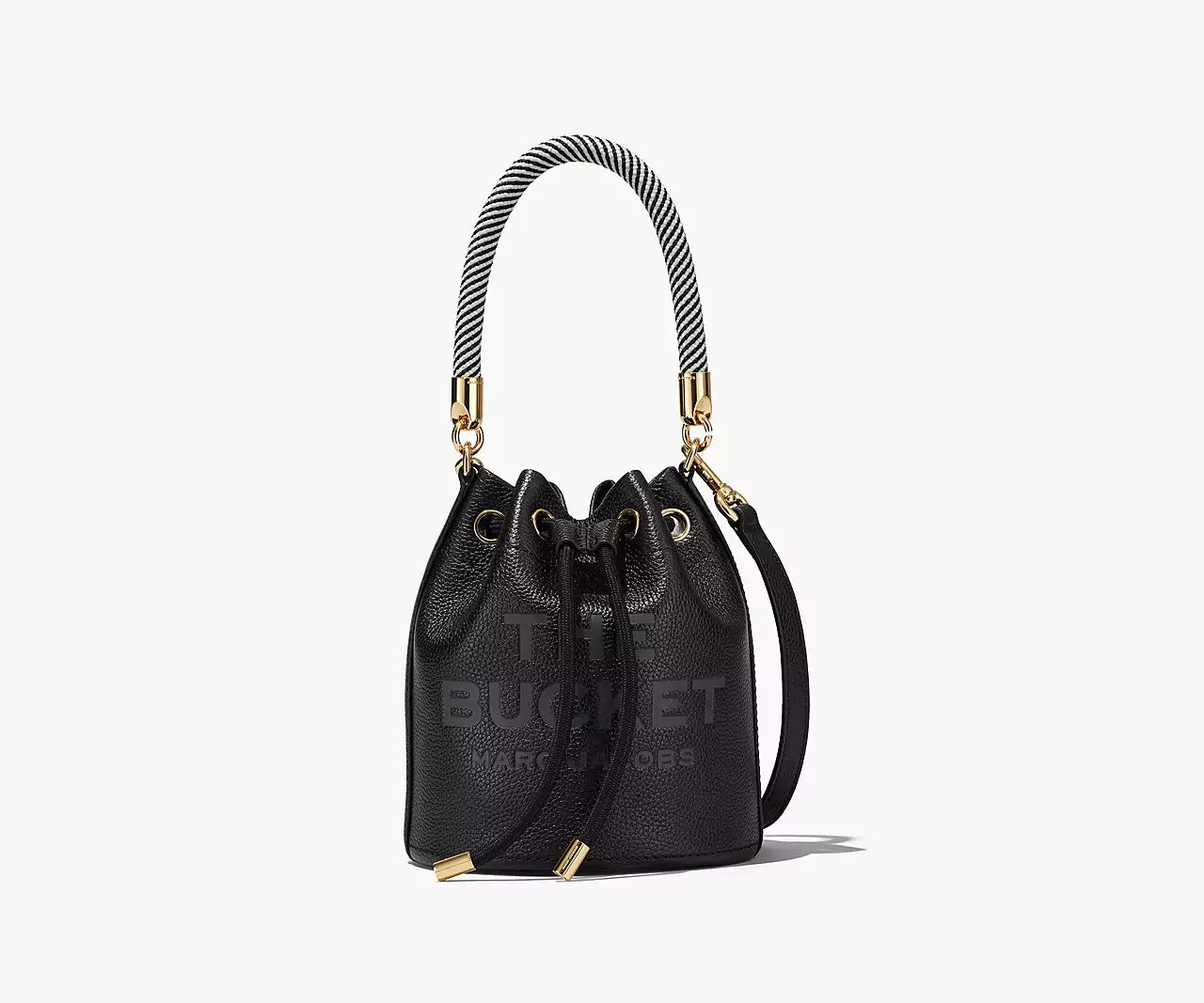 THE LEATHER BUCKET BAG- Black