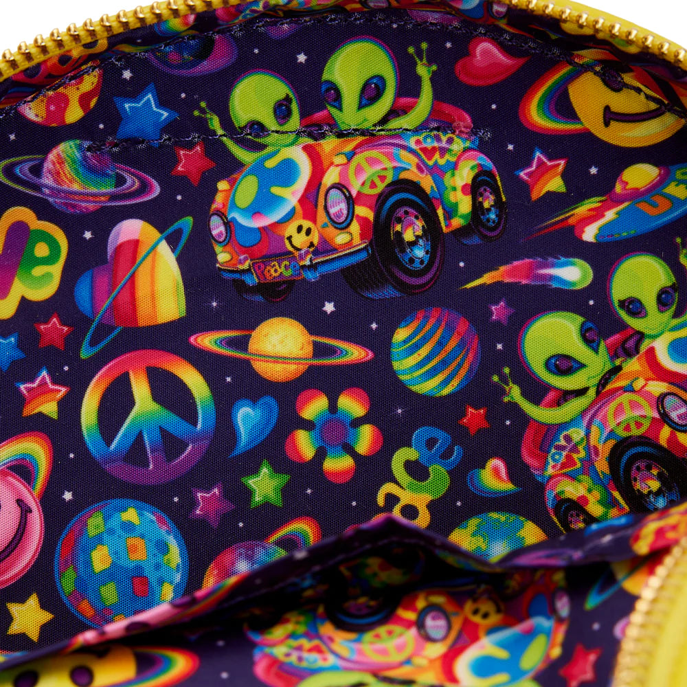 Lisa Frank Yellow Rainbow Ring Saturn Crossbody Bag